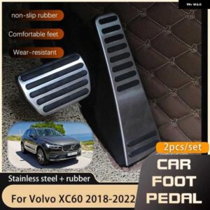 ボルボ 2個 フットペダル XC60 2017-22 アクセル ブレーキ ノンスリップ穴あけペダル カーパーツ