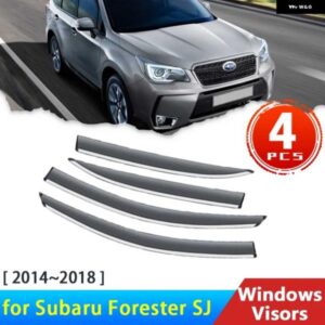 スバル フロントガラス フォレスター SJ 4 IV 2014 2018 ディフレクター雨眉ガードサンバイザーサイドウィンドウ バイザー