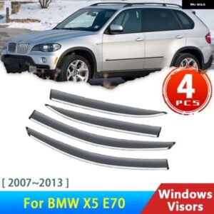 BMW ディフレクター X5 2GE 2TH II E70 2007 2013 2019 ウィンドウ バイザーレインアイブロウガードバイザープロテクターカバー 2015