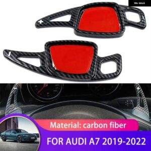 アウディ カーボンステアリング ホイールパドル シフト A7 4K8 2019-22 シフターパドル 延長 ステッカー 装飾 2PC