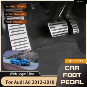 アウディ フットペダル A6 C7 2012 2018 アクセル ブレーキ ドリルなしノンスリップレストフットペダル スタイリング 2013-16