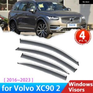 ボルボ 4X ディフレクター XC90 2 II 90 2016 2023 2018 ウィンドウ バイザー雨アイブロウガードサンバイザースモーク フロントガラス