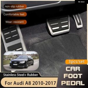 アウディ AT MT ペダル A8 D4 2010-17 ガス ブレーキし穴あけレストフットペダル カバー
