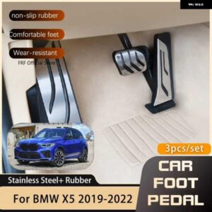 BMW ステンレスペダル X5 IX5 G05 2019-22 ガス燃料ペダル ブレーキ フットレスト ノンスリップペダル カーパーツ