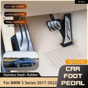BMW カースタイリング ステンレスフットペダル 5シリーズ G30 G31 2017-22 ガス ブレーキ レストフットペダル カバー