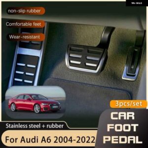 アウディ フットペダル カバー 燃料アクセル ブレーキ A6 C6 C7 C8 2004 2022 レストフットステンレスノンスリップペダル カバー 部品