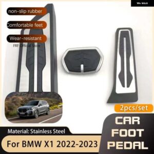 BMW X1 IX1 U11 2021-23 フットペダル アクセル ブレーキ ステンレス 穴あけ不要 滑り止めペダル カバー パッド AT MT