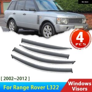 ランドローバー ウィンドウ バイザー レンジローバー L322 2002 2012 2011 ディフレクター雨アイブロウガードバイザープロテクター