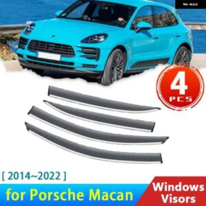 ポルシェ ウィンドウ バイザー マカン 2014 2022 2016 2019 2020 電着ディフレクター雨眉ガードサンバイザー