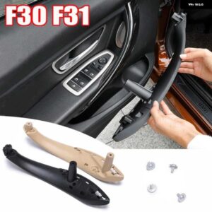 BMW ブラックベージュクリームフロントリア 左/右車内インナー ドアプル ハンドルカバー F30 F80 F31 F32 F33 F35 2013-2018