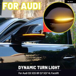 アウディ Q5 SQ5 8R 2008-2017 Q7 SQ7 4L フェイスリフト 2009-2015 サイドミラー フラッシュライト LED ダイナミック ウィンカー ウインカー