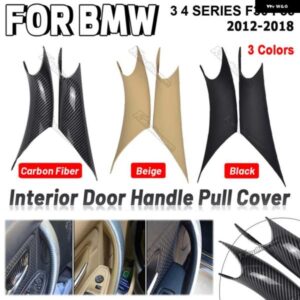 BMW ABS 車内 ドアハンドル プルカバー 3 4シリーズ 3シリーズ GT F30 F35 2012-2018 ブラックカーボン 1ペア