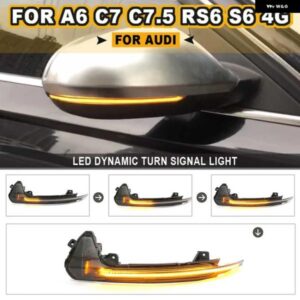 アウディ LED ダイナミック ウィンカー ライト A6 C7 C7.5 RS6 S6 4G 2個 サイドウイングバックミラー ウインカー インジケータ ー 2012-2018