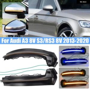 アウディ A3 8V S3 RS3 LED ダイナミック ウィンカー ライト点滅水サイドミラー インジケータ ーウインカー 2013-18