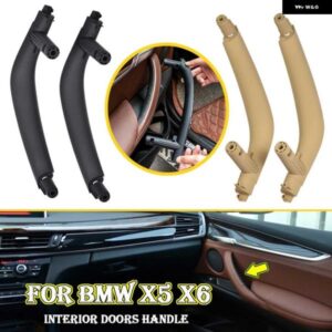 BMW 3ピース ブラックベージュ ABS インナー インテリア ドアプル ハンドルトリムカバー X5 X6 F15 F16 2014-18 LHD RHD