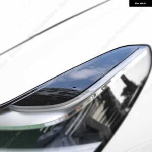 テスラ 2個 邪眼 グロスブラック アイブロウモデル 3 2017-2021 2022 ヘッドライト 蓋ランプカバー ABS プラスチック