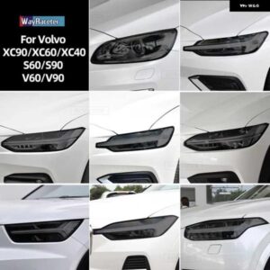 ボルボ 2個 スモークブラック TPU ステッカー クリア ヘッドライト フィルム XC40 XC60 XC90 S60 S90 V60 V90 2020 2021 2022