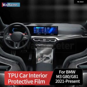 BMW 自己修復アンチスクラッチトップ TPU ビニールセンターギア インテリア ペイント フィルム M3 G80 G81 2021-23