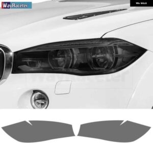 BMW 2個 ヘッドライト フィルム クリアスモークブラック TPU ステッカー X6 F16 X6M F86 2015-19 M50D
