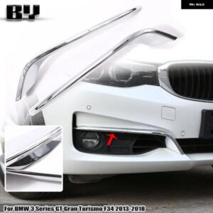 BMW 3 シリーズ GT グランツーリスモ F34 2013-2018 カーボン 2個 ABS フロント フォグランプ ストリップ トリム