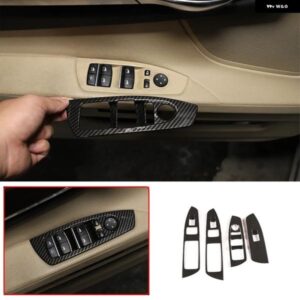 BMW ABS カーボン窓ガラスリフトスイッチ ボタンコントロールパネルフレームカバー トリム 7 シリーズ G11 F01 2009-2018