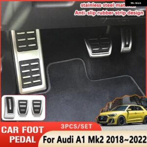 アウディ A1 MK2 GB 2018-22 ペダルパッド 自動車用ステンレスノンスリップドリルなしペダル
