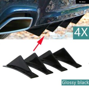 アウディ 4個 リアバンパー リップディフューザーシャークフィン スポイラー A4 B8 8K シビック セダン 4DR 2016-2018 カーボン LOO