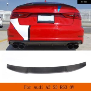 アウディ カーボンカーリア トランク スポイラー A3 8V S3 セダン 4 ドアリア トランク ブーツリップウィング 2013-2019 FRP カー スポイラー