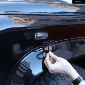 ランドローバー ディフェンダー 90 110 2004-2019 ステンレスブラックウィンカーカバー ステッカー 装飾