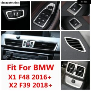 BMW X1 F48 2016-2021/X2 F39 2018-2021 ウィンドウリフト ヘッドライト ボタンリアエアベント ダッシュボード ACコンセントカバー トリム