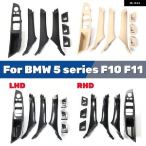 BMW カーボンカー インテリア ドアハンドルアームレストパネルプルトリムカバーセット 5 シリーズ F10 F11 520I 523I 525I 528I 530I