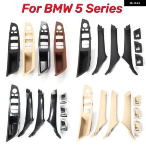 BMW 5 シリーズ F10 F18 左ドライブ LHD 7個 2010-2016 ベージュ ブラック カーボン 車用 インテリア ドア ハンドル プレート 装飾 カバー