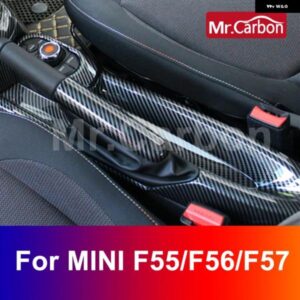 BMW 1個 カーギアレバーパネル ABS プラスチック 装飾 カバー カーボンスタイル ステッカー ミニ ONE JCW クーパー S F55 F56 F57
