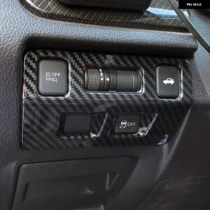 スバル WRX STI 2014-2020 ABS カーボンプリント インテリア ヘッドライト スイッチ 調整カバー トリム 1個