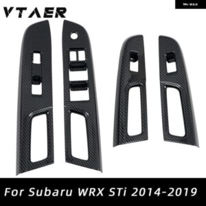 スバル WRX/WRX STI 2015-2021 ABS カーボンプリント インテリア ウィンドウ スイッチ リフト ボタン カバー トリム