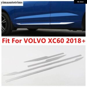 ボルボ サイドドアボディガード ストリップ プロテクター 装飾 カバー トリム XC60 2018 - 2024 ステンレス外装