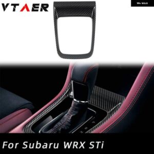 スバル WRX/WRX STI 2015-2021 カーボンスタイル インテリア 自動ギアシフトパネルボタンカバー トリム 1個