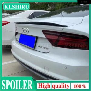 アウディ V スタイル ABS 材料スポイラー A7 S7 RS7 2013-2018 カーボンルックリアスポイラー トランク ウイング