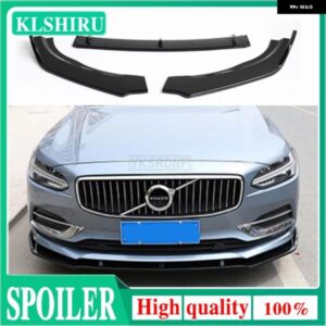 ボルボ 3個 カースタイリング PP 素材フロントスポイラー 前方フロントリップバンパー プロテクター S90 2016-19