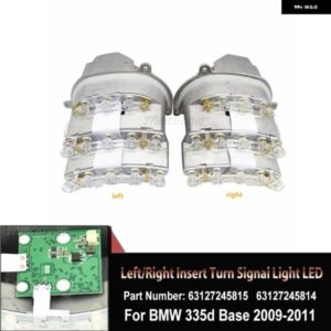 BMW フロント左 右 E90 E91 インサート ターン シグナル ライト ウインカー LED LCI 72458137245814 335D ベース 2009-2011