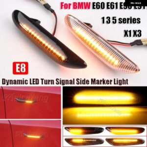BMW 2個 CANBUS ダイナミック流れる車 LED サイドマーカー ウィンカー ライト E90 E91 E92 E93 E46 E60 E82 E88 X1 X3 スモークレンズ