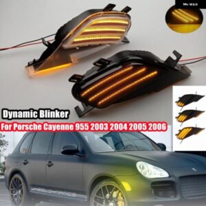 ポルシェ 2個 LED ウィンカー インジケータライト リピーターアンバーダイナミックウインカー カイエン 955 2003 - 2006 カーアク