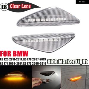 BMW 2個 ダイナミック流れる LED サイドマーカー ウィンカー ライト X5 E70 X6 E71 E72 X3 F25 シーケンシャルランプウインカー カースタイリング