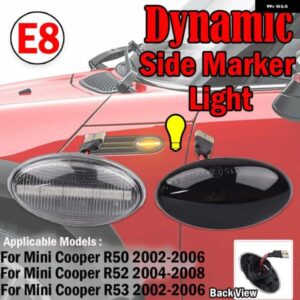 BMW 2個 ダイナミック LED ウィンカー サイドマーカー ライトシーケンシャル流れるインジケーター ミニクーパー R50 R53 2002-2006 R52 2004-2008