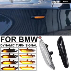 BMW 2個 LED ダイナミック サイドマーカー ウィンカー ライト E90 E91 E92 E93 E60 E87 E82 E46 車シーケンシャルインジケータウインカー ランプ