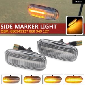 アウディ 2個 LED ダイナミック サイドマーカー ウィンカー ライトシーケンシャルウインカー ランプ A3 8P A4 B6 B7 A8 A6 S6 C5 C6 4F フェイスリフト前