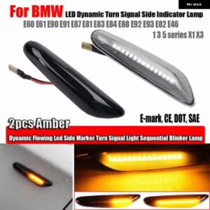 BMW ダイナミック流れる LED ウインカー サイドマーカー ライトウインカー ランプ E90 E91 E92 E93 E60 E87 E82 E46