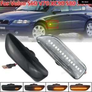 ボルボ 2個 ダイナミック LED アンバー サイドマーカー ウインカー ウィンカー ライト S60 V70 XC90 S80 XC70 1998-2007 OEM：30722641 34432641
