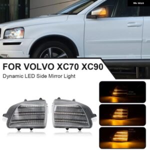 ボルボ LED サイドウイング バックミラー ライト 2個 XC70 XC90 2007-2014 ダイナミック ウィンカー インジケーターウインカー ランプ