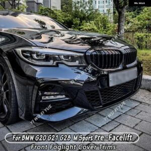 BMW G20 G21 プレフェイスリフト 3シリーズ M スポーツ フロント バンパー リップ SPOLIER フォグ ライト フレーム カバー トリム サイド エア インレッ